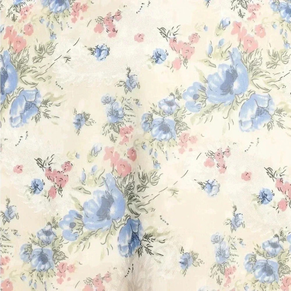 LULU'S Lovely Type Ivory Floral Print Puff Sleeve A-Line Mini Dress Sz Medium - Picture 9 of 13